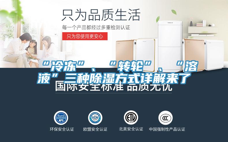 “冷凍”、“轉(zhuǎn)輪”、“溶液”三種除濕方式詳解來了