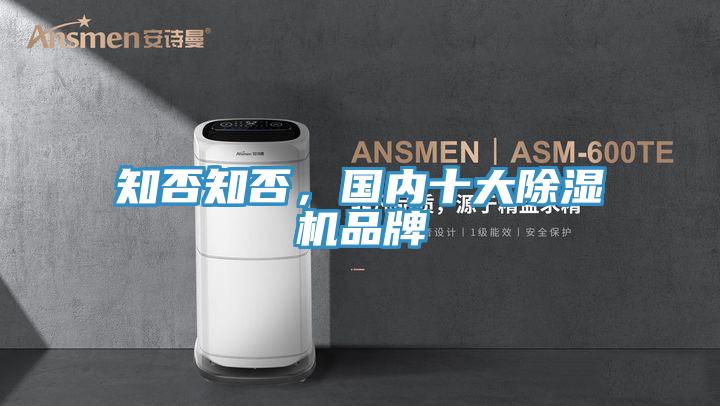 知否知否，國內十大除濕機品牌