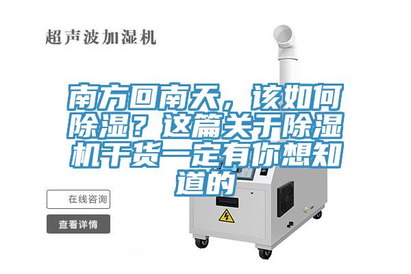南方回南天，該如何除濕？這篇關(guān)于除濕機(jī)干貨一定有你想知道的