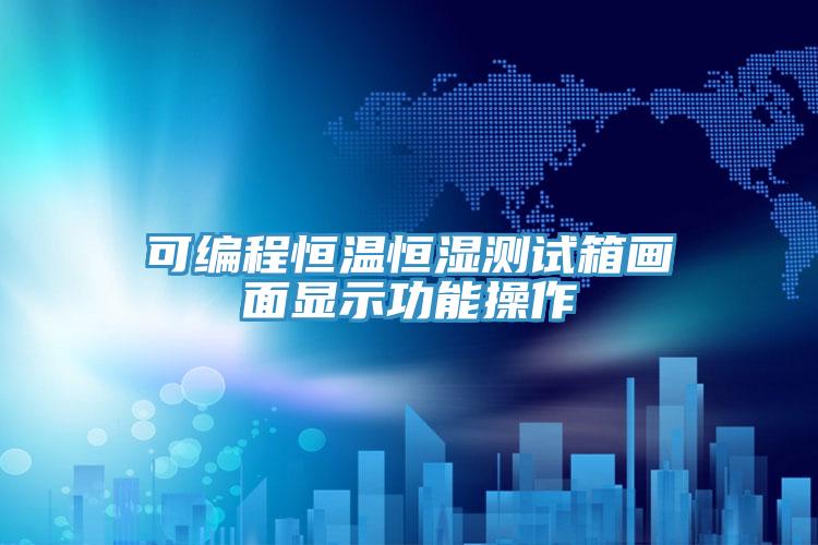 可編程恒溫恒濕測(cè)試箱畫(huà)面顯示功能操作