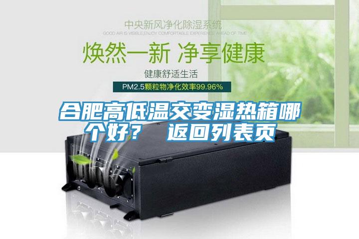 合肥高低溫交變濕熱箱哪個好？ 返回列表頁