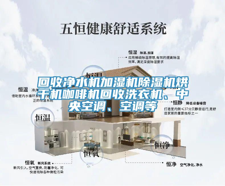 回收凈水機(jī)加濕機(jī)除濕機(jī)烘干機(jī)咖啡機(jī)回收洗衣機(jī)、中央空調(diào)、空調(diào)等