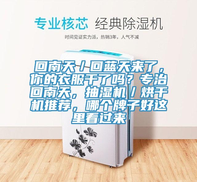 回南天／回藍(lán)天來(lái)了，你的衣服干了嗎？專治回南天，抽濕機(jī)／烘干機(jī)推薦，哪個(gè)牌子好這里看過(guò)來(lái)