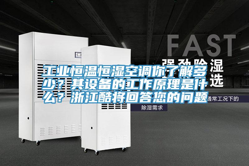 工業(yè)恒溫恒濕空調(diào)你了解多少？其設(shè)備的工作原理是什么？浙江酷將回答您的問題