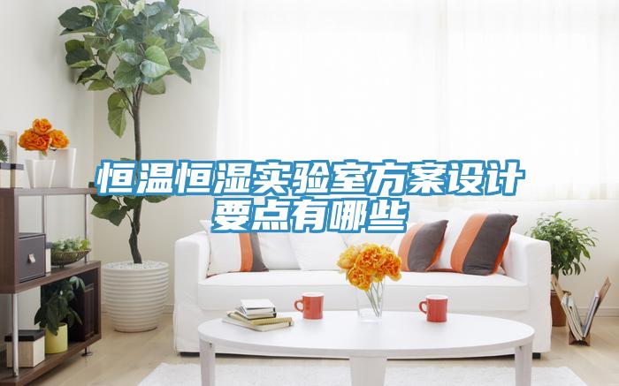 恒溫恒濕實驗室方案設(shè)計要點(diǎn)有哪些