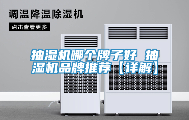 抽濕機哪個牌子好 抽濕機品牌推薦【詳解】