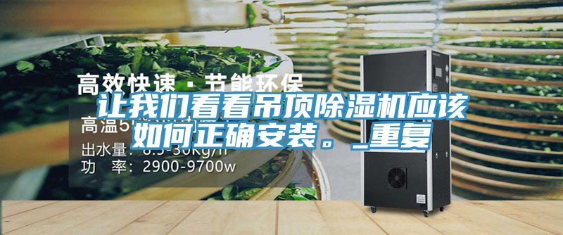 讓我們看看吊頂除濕機應該如何正確安裝。_重復